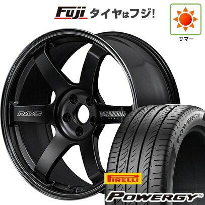 【新品国産車用5穴114.3】 夏タイヤ ホイール4本セット 225/40R18 ピレリ パワジー RAYS レイズ ボルクレーシング TE37 サーガ S-plus Black Shadow 8.5J 18インチ(送料無料)|フジ スペシャルセレクション