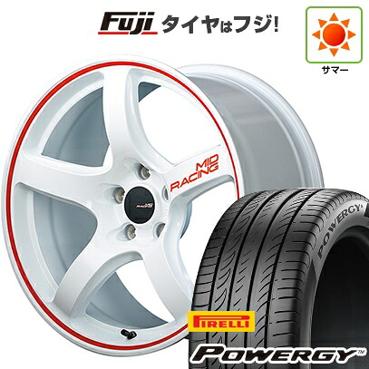 【新品国産車用5穴114.3】 夏タイヤ ホイール4本セット 205/50R17 ピレリ パワジー MID WHEELS MID RACING R50 7J 17インチ(送料無料)