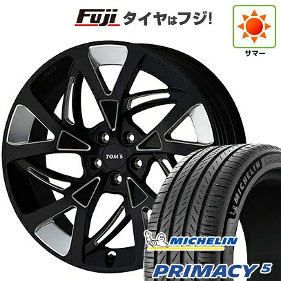 【新品国産車用5穴114.3】 夏タイヤ ホイール4本セット 245/40R21 ミシュラン プライマシー5 TOMS トムス(トヨタ車専用) TWF07 ダイヤモンドカットブラック【限定】 8.5J 21インチ(送料無料)