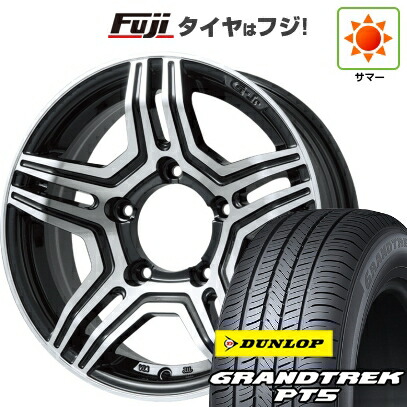 【新品】ジムニーシエラ/ジムニーノマド 夏タイヤ ホイール4本セット 215/70R16 ダンロップ グラントレック PT5 プレミックス グラバス-Jr(ブラックポリッシュ) 5.5J 16インチ(送料無料)