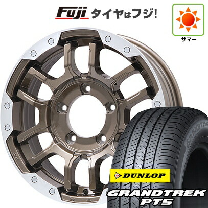 【新品】ジムニーシエラ/ジムニーノマド 夏タイヤ ホイール4本セット 215/70R16 ダンロップ グラントレック PT5 ビッグウエイ B-LUGNAS FRD(ブロンズ/リムポリッシュ) 5.5J 16インチ(送料無料)