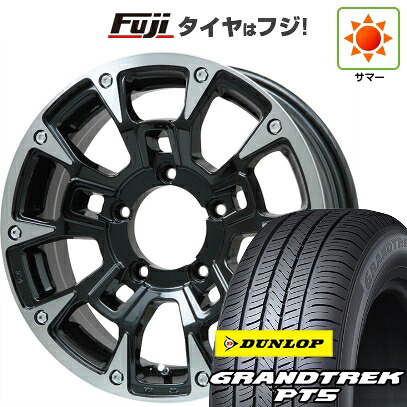 【新品】ジムニーシエラ/ジムニーノマド 夏タイヤ ホイール4本セット 215/70R16 ダンロップ グラントレック PT5 ビッグウエイ B-LUGNAS BRD(ブラックポリッシュ/ブラッククリア) 5.5J 16インチ(送料無料)