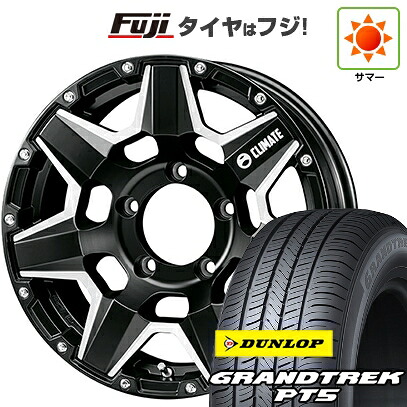【新品】ジムニーシエラ/ジムニーノマド 夏タイヤ ホイール4本セット 215/70R16 ダンロップ グラントレック PT5 クライメイト スワット(マットブラックマシニング) 6J 16インチ(送料無料)