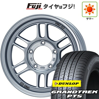 【新品】ジムニーシエラ/ジムニーノマド 夏タイヤ ホイール4本セット 215/70R16 ダンロップ グラントレック PT5 ENKEI エンケイ ALLROAD RPT1 6J 16インチ(送料無料)｜フジ スペシャルセレクション