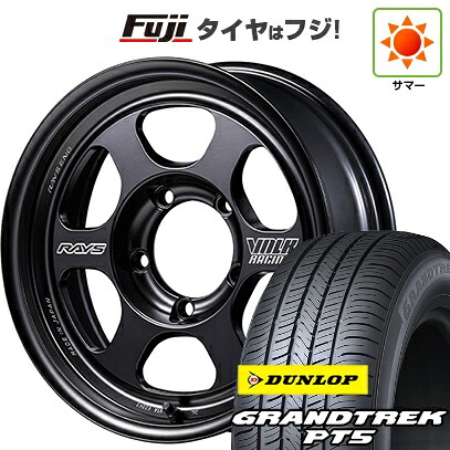 【新品】ジムニー 夏タイヤ ホイール4本セット 175/80R16 ダンロップ グラントレック PT5 RAYS レイズ ボルクレーシング TE37XT FOR J Black Shadow LTD. 5.5J 16インチ(送料無料)