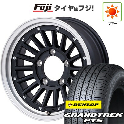 【新品】ジムニー 夏タイヤ ホイール4本セット 175/80R16 ダンロップ グラントレック PT5 ハートボイス マウンテンフック 5.5J 16インチ(送料無料)