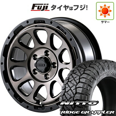 【パンク保証付き】【新品】デリカD5 夏タイヤ ホイール4本セット 245/70R16 ニットー リッジグラップラー モーターファーム ファームD10 7J 16インチ(送料無料)