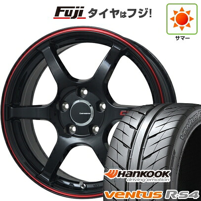 【新品国産車用5穴100】 夏タイヤ ホイール4本セット 215/45R17 ハンコック ヴェンタス R-S4 Z232 レアマイスター CS-V6(グロスブラック/レッドライン) 7J 17インチ(送料無料)|フジ スペシャルセレクション