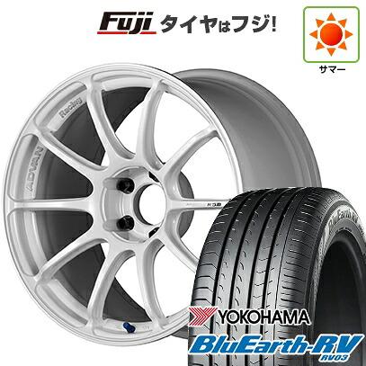 【パンク保証付き】【新品国産車用5穴100】 夏タイヤ ホイール4本セット 225/55R18 ヨコハマ ブルーアース RV-03 ヨコハマ アドバンレーシング RSIII 8J 18インチ(送料無料)