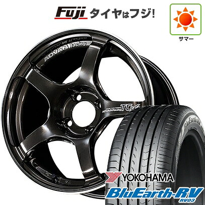 【パンク保証付き】【新品国産車用5穴114.3】 夏タイヤ ホイール4本セット 215/65R16 ヨコハマ ブルーアース RV-03 ヨコハマ アドバンレーシング TC-4 7J 16インチ(送料無料)