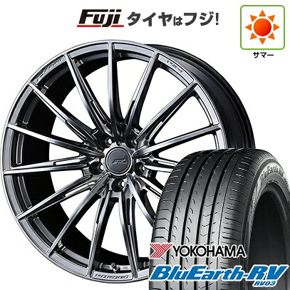 【パンク保証付き】【新品国産車用5穴114.3】 夏タイヤ ホイール4本セット 225/55R18 ヨコハマ ブルーアース RV-03 WEDS ウェッズ F-ZERO FZ-4 8J 18インチ(送料無料)