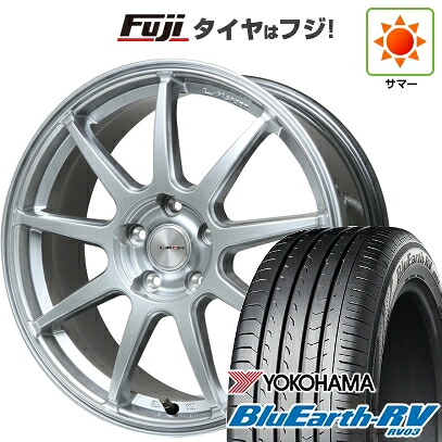 【パンク保証付き】【新品国産車用5穴114.3】 夏タイヤ ホイール4本セット 215/60R17 ヨコハマ ブルーアース RV-03 レアマイスター LMスポーツ LM-QR ハイパーシルバー 7.5J 17インチ(送料無料)