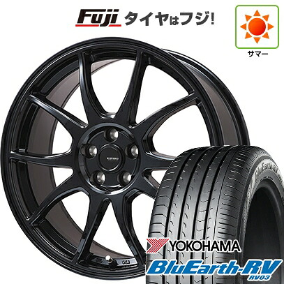 【パンク保証付き】【新品国産車用5穴100】 夏タイヤ ホイール4本セット 225/55R18 ヨコハマ ブルーアース RV-03 ホットスタッフ ジースピード G-06【限定】 7.5J 18インチ(送料無料)
