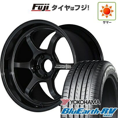 【パンク保証付き】【新品国産車用5穴100】 夏タイヤ ホイール4本セット 225/55R18 ヨコハマ ブルーアース RV-03 ヨコハマ アドバンレーシング R6 8J 18インチ(送料無料)｜フジ スペシャルセレクション