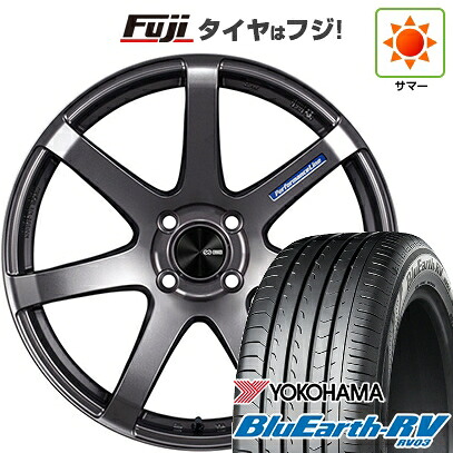 【パンク保証付き】【新品国産車用5穴114.3】 夏タイヤ ホイール4本セット 225/65R17 ヨコハマ ブルーアース RV-03 ENKEI エンケイ PerformanceLine PF07 7.5J 17インチ(送料無料)