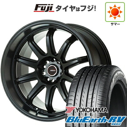 【パンク保証付き】【新品国産車用5穴114.3】 夏タイヤ ホイール4本セット 225/55R18 ヨコハマ ブルーアース RV-03 ゴジゲン ファイヤーボールダブルアール 7.5J 18インチ(送料無料)|フジ スペシャルセレクション