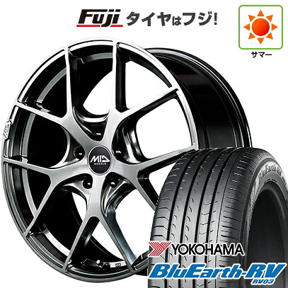 【パンク保証付き】【新品国産車用5穴114.3】 夏タイヤ ホイール4本セット 225/60R18 ヨコハマ ブルーアース RV-03 MID WHEELS MID EXCLUSIVE 025F 7J 18インチ(送料無料)