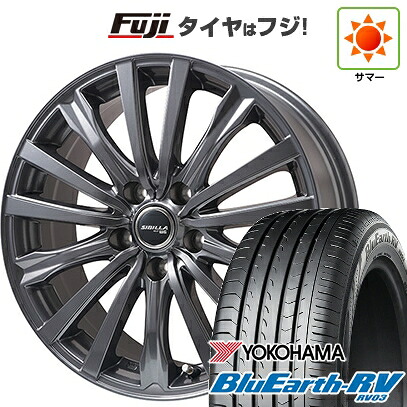 【パンク保証付き】【新品国産車用5穴114.3】 夏タイヤ ホイール4本セット 205/60R16 ヨコハマ ブルーアース RV-03 トピー シビラ NEXT W-5 ディープグレー【限定】 6.5J 16インチ(送料無料)