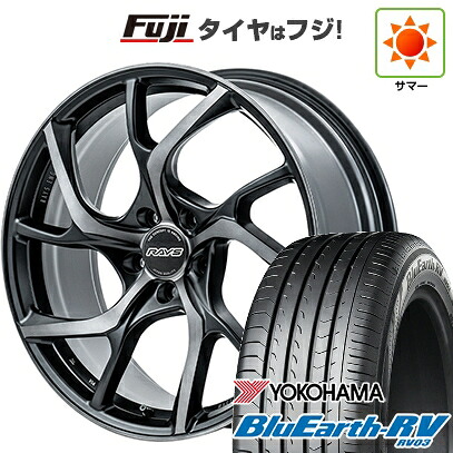 【パンク保証付き】【新品国産車用5穴114.3】 夏タイヤ ホイール4本セット 245/45R19 ヨコハマ ブルーアース RV-03 RAYS レイズ VMF C-01 PREMIUM 8J 19インチ(送料無料)