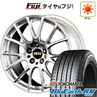 【パンク保証付き】【新品国産車用5穴114.3】 夏タイヤ ホイール4本セット 225/45R18 ヨコハマ ブルーアース RV-03 BBS JAPAN RE-V 7.5J 18インチ(送料無料)