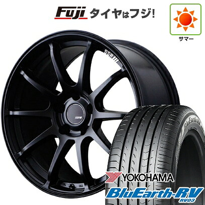 【パンク保証付き】【新品国産車用5穴100】 夏タイヤ ホイール4本セット 225/55R18 ヨコハマ ブルーアース RV-03 SSR GT GTV02 フラットブラック【限定】 7.5J 18インチ(送料無料)