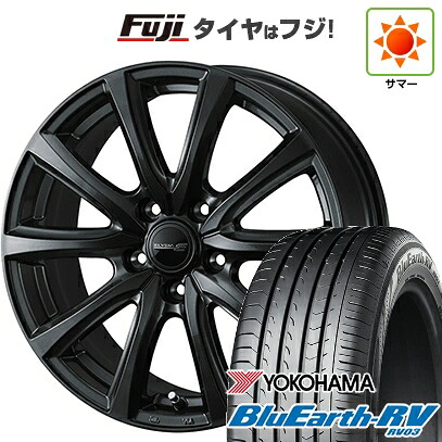 【パンク保証付き】【新品国産車用5穴114.3】 夏タイヤ ホイール4本セット 225/60R18 ヨコハマ ブルーアース RV-03 WEDS ウェッズ エリシア 7.5J 18インチ(送料無料)|フジ スペシャルセレクション