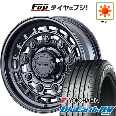 【パンク保証付き】【新品国産車用5穴114.3】 夏タイヤ ホイール4本セット 215/65R16 ヨコハマ ブルーアース RV-03 モーターファーム ローグナイン 7J 16インチ(送料無料)