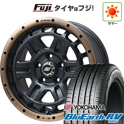 【パンク保証付き】【新品国産車用5穴114.3】 夏タイヤ ホイール4本セット 215/65R16 ヨコハマ ブルーアース RV-03 WORK ワーク クラッグ ティーグラビックII MC+ フジオリジナルカラー 7J 16インチ(送料無料)