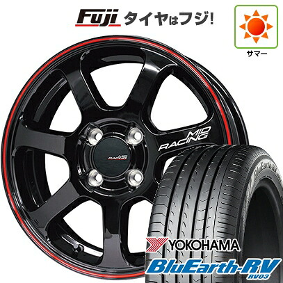 【パンク保証付き】【新品国産車用5穴114.3】 夏タイヤ ホイール4本セット 225/60R17 ヨコハマ ブルーアース RV-03 MID WHEELS MID RACING R07 7J 17インチ(送料無料)