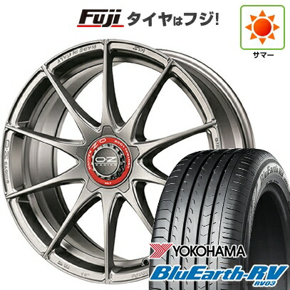 【パンク保証付き】【新品国産車用5穴100】 夏タイヤ ホイール4本セット 225/55R18 ヨコハマ ブルーアース RV-03 OZ フォーミュラHLT 8J 18インチ(送料無料)