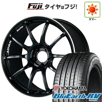 【パンク保証付き】【新品国産車用5穴100】 夏タイヤ ホイール4本セット 225/55R18 ヨコハマ ブルーアース RV-03 ヨコハマ アドバンレーシング RZII 8J 18インチ(送料無料)|フジ スペシャルセレクション