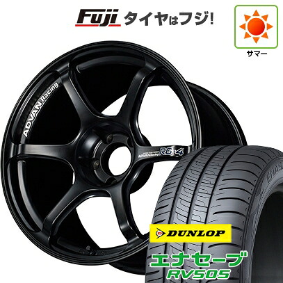 【新品国産車用5穴100】 夏タイヤ ホイール4本セット 225/55R18 ダンロップ エナセーブ RV505 ヨコハマ アドバンレーシング RG-4 8J 18インチ(送料無料)