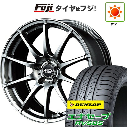 【新品国産車用5穴114.3】 夏タイヤ ホイール4本セット 215/45R18 ダンロップ エナセーブ RV505 MID WHEELS スタッグ メタリックグレー 8J 18インチ(送料無料)