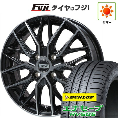 【新品国産車用5穴114.3】 夏タイヤ ホイール4本セット 215/60R16 ダンロップ エナセーブ RV505 プレミックス MER XMESH ブラッククリア 6.5J 16インチ(送料無料)