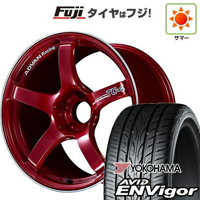 【新品国産車用5穴100】 夏タイヤ ホイール4本セット 225/55R18 ヨコハマ エイビッド エンビガーS321 ヨコハマ アドバンレーシング TC-4 8J 18インチ(送料無料)