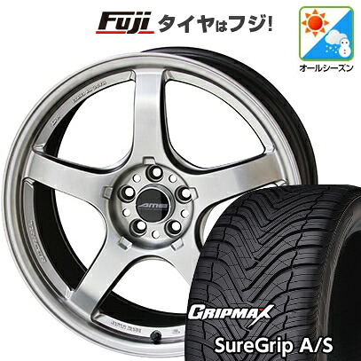 【新品国産車用5穴100】 オールシーズンタイヤ ホイール4本セット 225/40R18 グリップマックス シュアグリップ オールシーズン(限定) 共豊 トレーサー GT-V 8.5J 18インチ(送料無料)