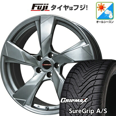 【新品国産車用5穴114.3】 オールシーズンタイヤ ホイール4本セット 225/55R18 グリップマックス シュアグリップ オールシーズン(限定) プレミックス ヴェランV(クロームハイパーシルバー) 8J 18インチ(送料無料)｜フジ スペシャルセレクション
