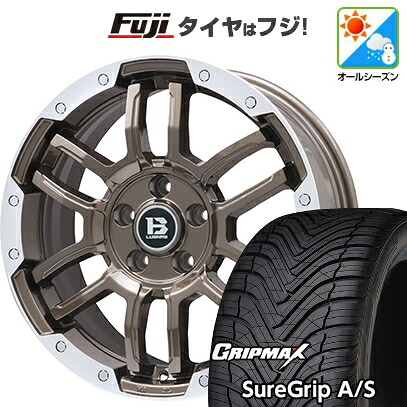 【新品国産車用5穴114.3】 オールシーズンタイヤ ホイール4本セット 235/60R18 グリップマックス シュアグリップ オールシーズン(限定) ビッグウエイ B-LUGNAS FRD(ブロンズ/リムポリッシュ) 7.5J 18インチ(送料無料)