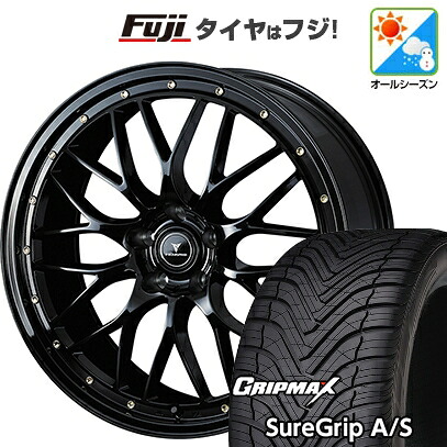 【新品国産車用5穴114.3】 オールシーズンタイヤ ホイール4本セット 225/55R18 グリップマックス シュアグリップ オールシーズン(限定) WEDS ウェッズ ノヴァリス アセット M1 8J 18インチ(送料無料)