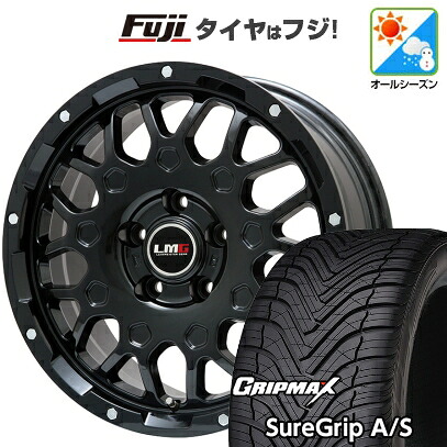 【新品国産車用5穴114.3】 オールシーズンタイヤ ホイール4本セット 235/50R18 グリップマックス シュアグリップ オールシーズン(限定) レアマイスター LMG MS-9W グロスブラック 7.5J 18インチ(送料無料)|フジ スペシャルセレクション