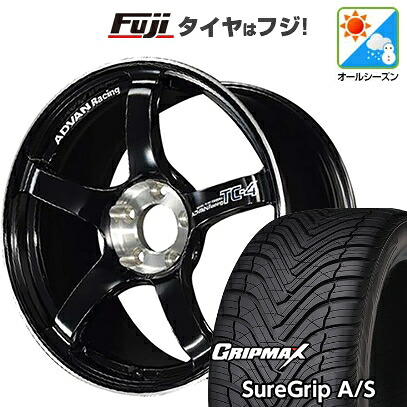 【新品国産車用5穴114.3】 オールシーズンタイヤ ホイール4本セット 225/40R18 グリップマックス シュアグリップ オールシーズン(限定) ヨコハマ アドバンレーシング TC-4 SE 9J 18インチ(送料無料)