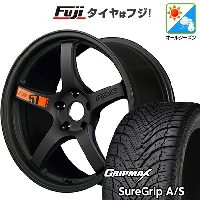 【新品国産車用5穴100】 オールシーズンタイヤ ホイール4本セット 225/40R18 グリップマックス シュアグリップ オールシーズン(限定) RAYS レイズ グラムライツ 57CR SPEC-D 8.5J 18インチ(送料無料)