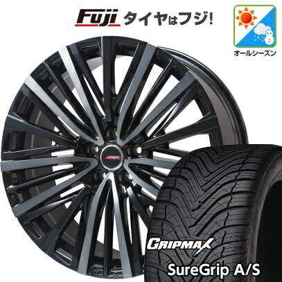 【新品国産車用5穴114.3】 オールシーズンタイヤ ホイール4本セット 235/60R18 グリップマックス シュアグリップ オールシーズン(限定) プレミックス MER-V ブラッククリア 7J 18インチ(送料無料)