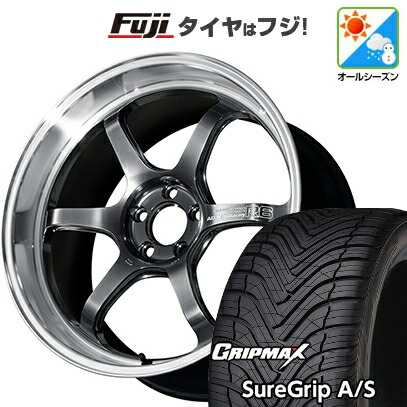 【新品国産車用5穴114.3】 オールシーズンタイヤ ホイール4本セット 225/40R18 グリップマックス シュアグリップ オールシーズン(限定) ヨコハマ アドバンレーシング R6 8J 18インチ(送料無料)