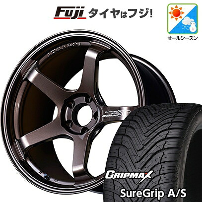 【新品国産車用5穴114.3】 オールシーズンタイヤ ホイール4本セット 225/40R18 グリップマックス シュアグリップ オールシーズン(限定) ヨコハマ アドバンレーシング GT ビヨンド 8.5J 18インチ(送料無料)