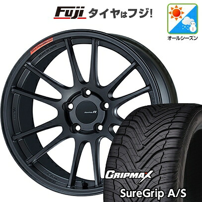 【新品国産車用5穴100】 オールシーズンタイヤ ホイール4本セット 225/55R18 グリップマックス シュアグリップ オールシーズン(限定) ENKEI エンケイ Racing Revolution GTC01 RR 8J 18インチ(送料無料)
