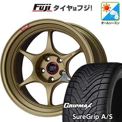【新品国産車用5穴114.3】 オールシーズンタイヤ ホイール4本セット 225/45R19 グリップマックス シュアグリップ オールシーズン(限定) ENKEI エンケイ PerformanceLine PF06 ゴールド 8.5J 19インチ(送料無料)|フジ スペシャルセレクション