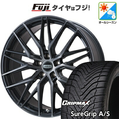 【新品国産車用5穴114.3】 オールシーズンタイヤ ホイール4本セット 235/50R18 グリップマックス シュアグリップ オールシーズン(限定) プレミックス MER XMESH ブラッククリア 7J 18インチ(送料無料)