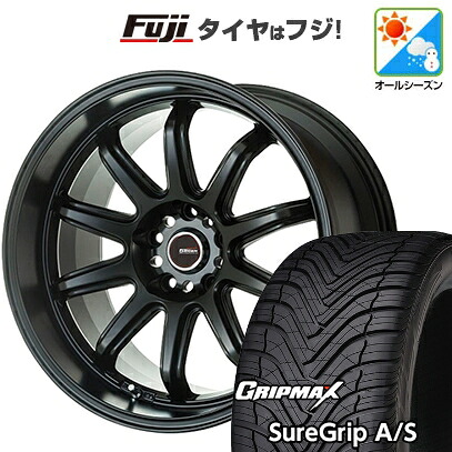 【新品国産車用5穴114.3】 オールシーズンタイヤ ホイール4本セット 225/55R18 グリップマックス シュアグリップ オールシーズン(限定) ゴジゲン ファイヤーボールダブルアール 7.5J 18インチ(送料無料)|フジ スペシャルセレクション