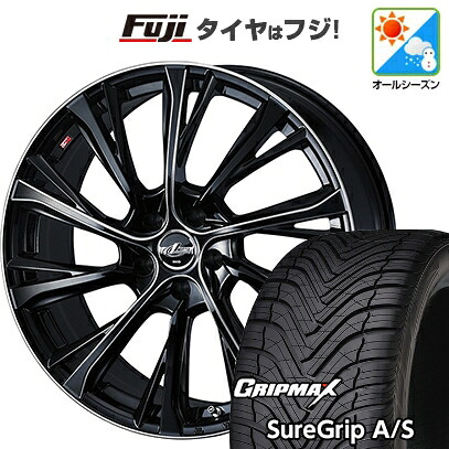 【新品国産車用5穴114.3】 オールシーズンタイヤ ホイール4本セット 235/60R18 グリップマックス シュアグリップ オールシーズン(限定) WEDS ウェッズ レオニス JG BK/SCマシニング 8J 18インチ(送料無料)